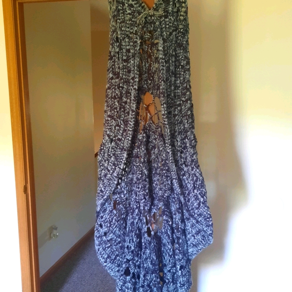 Crotched long vest Beautiful!!!! Hand made.